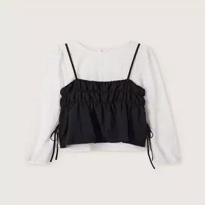 (스타필드 안성 로엠) 배색 뷔스티에 세트블라우스 RMBLG24R14