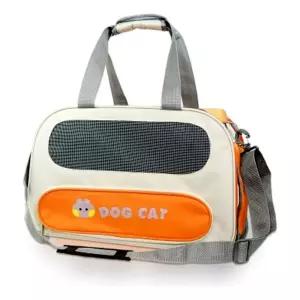 강아지 셔틀백 (오렌지) 고양이 산책용 가방캐리어 이동 돔형장 반려동물 견장 팻가방 이동장