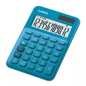 카시오)계산기(MS-20UC 블루 12자리) 12 간편 예쁜 컬러 심플 다용도 사무실 매장용 일반 파란색