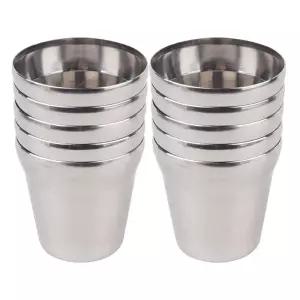 스텐레스 물컵 10개입 식당 휴게소 깨지지않음심플 다용도 업소용 튼튼한 급식소 스텐 레스