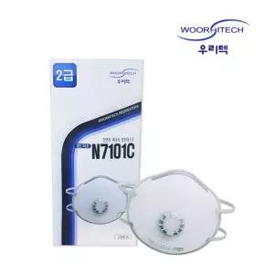 방진마스크 2급 우리텍 N7101C 안면부여과식 20매필터 분진막이 산업 용마스크 산업용