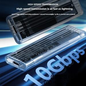 M.2 NVME SATA SSD 인클로저 USB3.1 Gen 1 10Gbps 유형 C 2230/2242/2260/2280 도구 용 투명 외부 어댑터