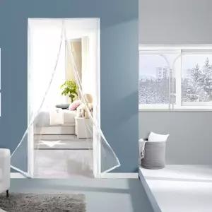 현관문 방풍비닐 난커튼 현관막 창바람막이우풍차단 베란다 두꺼운 외풍 방한 투명 풍막 비닐 풍문