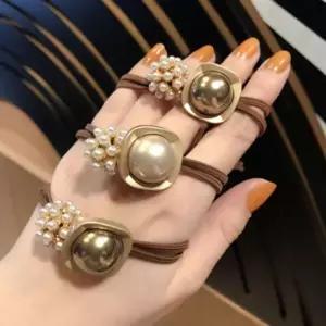 여성머리핀 반머리 헤어끈 반묶음 고무줄 진주방울
