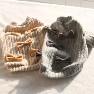 코코아허니 A13G 벨벳 리본 니트강아지옷 애견 반려 애완