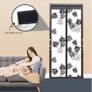 2색 1개 자석 겨울 방문 비닐커튼 외풍차단 비닐막 비닐 방한 바람이 방풍 현관풍 베란다풍 우풍