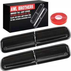 2015-2023 닷지 챌린저용 AWL 브라더스 스모크 테일 라이트 커버 블랙 ABS 리어 램프 가드 트림 노드릴
