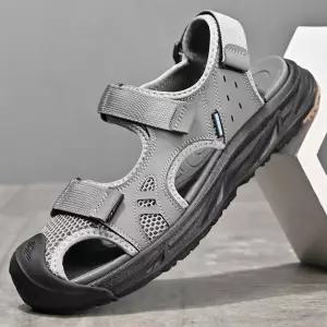 샤오원샵 남자 키작남 샌들 빅사이즈 캐주얼 여름 아웃사이즈어 비치 리얼 가죽 꾹2