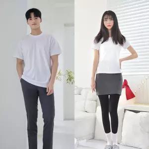 교복몰 2장 패키지 라인핏 화이트 기본 티셔츠 여름교복 상의 남성 남자 여자 라운드 반팔 교복 학생 하복