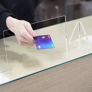 아크릴칸막이 450X450mm 뚫림 투명 가림막 파티션 식당 학도서관 관광서