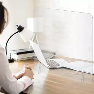 아크릴칸막이 450X450mm 막힘 투명 가림막 파티션 식당 학도서관 관광서