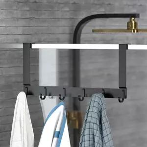 심플하우스 6구 도어후크(40x20cm) (블랙)옷행거 도어훅 훅걸이 훅행거 문후크 소품 가방