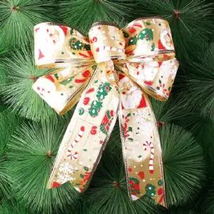 크리스마스 트리리본 선물 골드장식(10p)품 소품 인형 용품 성탄 오너먼트 장식품
