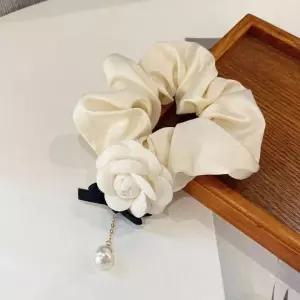 TBZ 플라워 곱창헤어밴드(화이트) 1개