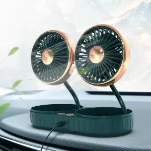 차량용 사무실용 듀얼 USB 선풍기 3단 접이식 360각도용 트윈 용선풍기 가정용 미니 자동차용