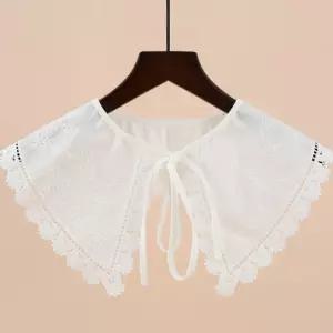 플라워 레이스 패턴 넥카라 넥케이프 페이크 카라