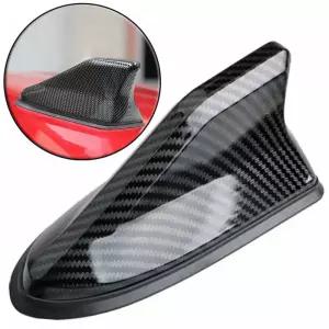 탄소 섬유 모양의 자동차 지붕 탑 마운트 상어 지느러미 공중 안테나 토퍼 자동 라디오 AM FM 신호 증폭기