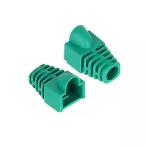 RJ 45 CAT.6 통부트 7파이 그린 100개케이블보호 연결부분 랜커버 랜통 보호용 부트 케이블