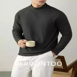 야무치 남성용 겨울 셔츠 데일리룩 따뜻내복 긴팔티 골지 발열 원적외선 폴리스 솔리드 폴라 반하이넥 KUK3