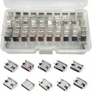 휴대폰 및 기타 전자 제품 수리를 위한 ProCircFix 100피스 10모델 타입-C USB 3.1 충전 도크 포트 커넥터