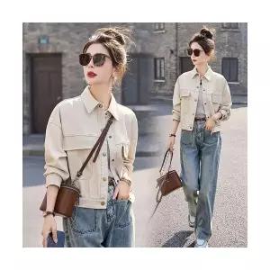 솔저스여성자켓 가죽 칼라넥 캐주얼 빈티지 나염 워싱 재킷 OPH1