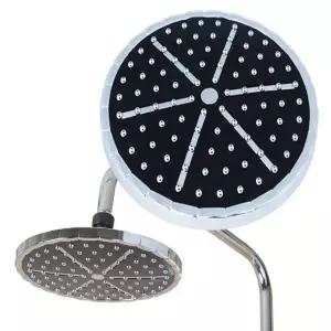 캠핑장샤워기헤드 블랙 머리 모던배스 폭포수 원형수압조절 강력한 녹물제거 변기청소용품 화장실 수전교체