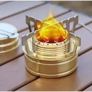 한 쌍의 캠핑 알코올 스토브 크로스 스탠드 티타늄 보일러 랙 휴대용 도구 내열성 야외 여행 카드 용광로