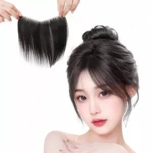 언니네 가발 접착식 인모 헤어라인 부분면 1.5cm 15x16.5cm여성앞머리 정수리 붙임 피스 여자짧은 소품
