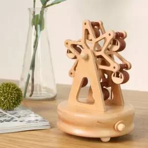 [골드스마일]너도밤 원목 관람차 뮤직박스 오르골