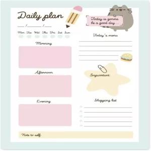 할 일 메모장 푸신 캘린더 A5 주간 플래너 ADHD 패드 54장 찢어진 시트 90gsm 문구 생산성 향상 작업