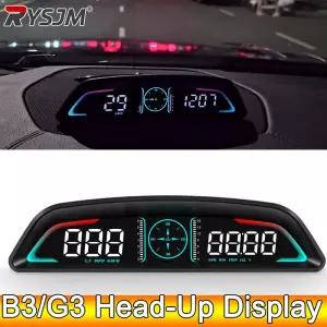 AD 자동차 B3 OBD HUD G3 GPS 헤드업 디스플레이 디지털 속도계 과속 경보 시계 RPM 전압 수온 게이지