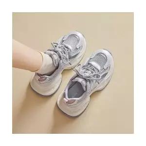 원더맨 하계 캐주얼 여성 등산화 슈즈 운동화 데일리룩 스틴 메쉬 하이탑 신발 스포츠 실버 통굽 슬림 KUK2