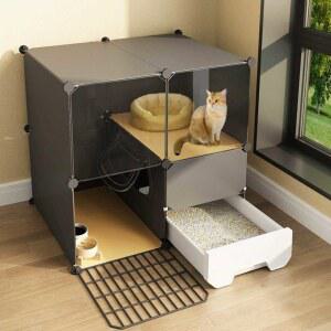 고양이 방지 화장실 공기 모래삽 하우스 고양이용품 지붕형 탈취