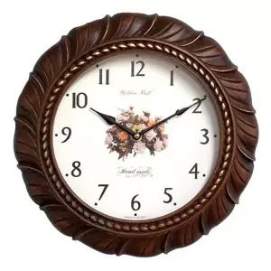 민들레 디자인 벽시계 브라운 컬러 무소음 인테리어 시계 한국산