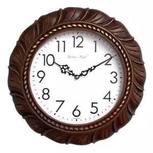 민들레 디자인 벽걸이 시계 브라운 컬러 무소음 인테리어용 한국산