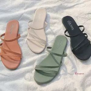 여성슬리퍼샌들 4컬러 여름쪼리 스트랩 끈샌들ijk173