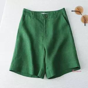 여성 뒷밴딩 린넨 7컬러 하의 여름바지 허리 반바지 편한바지 심플 썸머룩 면 시원한 마zab437
