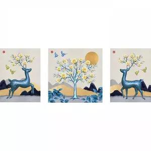 TBZ 청록 사슴 (3종) (캔버스) 보석십자수 세트 비즈십자수