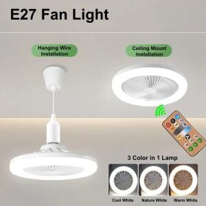 AC85-265V LED 천장 선풍기 조명 리모컨 조도 조절 램프 욕실 서재 주방 식당용 3 기어 바람 E27