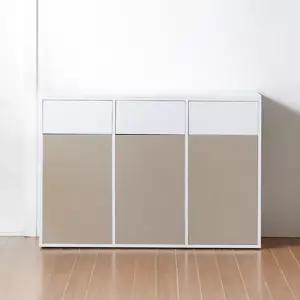 깔끔한 카페가구 3칸 수납장 휴지통 주방꾸미기 공간절약 틈새장 홈스타일링