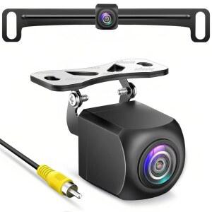 HD 백업 카메라, 메탈 하우징 170도 광시야각 번호판 후방 클리어 나이트 비전 IP69 방수 범용 후진 캠 키트 차량 SUV RV 픽업용