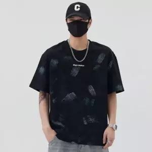 쉬헐크 여사친 캐주얼 여름 티 그래피 옷 반팔 셔츠 루즈핏롱 순면 찢어진 KKE2