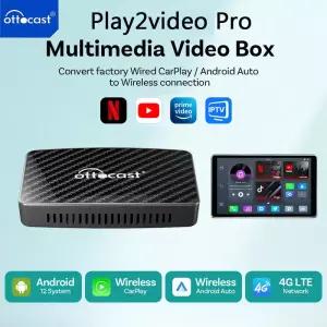 OTTOCAST Play2Video Ai Box 내장 YouTube Netflix IPTV 비디오 박스 무선 CarPlay Android Auto 어댑터에