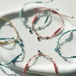 탄생석 실팔찌 비즈 팔찌 만들기 DIY 세트 키트 [시즌2 소원 매듭 행운 마크라메 공예 재료 부자재 12종]