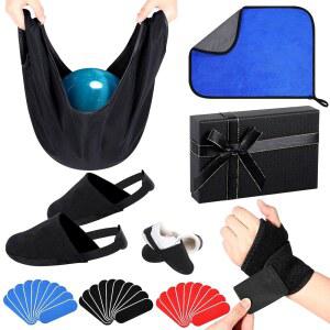 가이저레일리 36개 볼링공 기본 액세서리 키트 선물 손목 지지대 볼링 엄지 테이프 신발 보호대 스포츠 장비용 시소 극세사 폴리셔 타월 커버