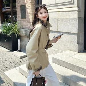 여성 카키 바람막이 봄 코트 B30Z1Q 뉴템1