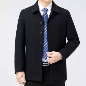 남성 버튼다운 울 재킷 캐주얼 코트 터틀넥 럭셔리 J03Z1K OP3