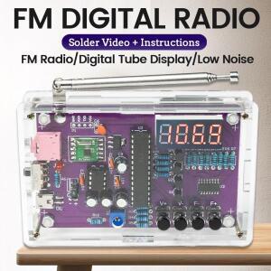 DIY FM 라디오 전자 키트 가변 주파수 87-108MHz 디지털 디스플레이 납땜 프로젝트 연습 솔더 RDA5807S
