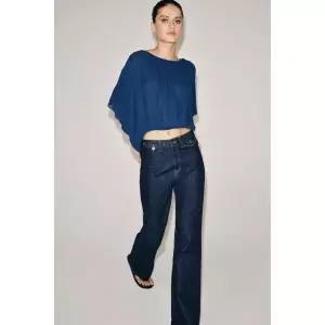 ZARA 자라 벌룬 니트 스웨터 - 블루 / 인디고 121102