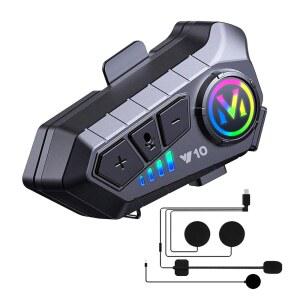 소음 제거 기능이 있는 SUOKC 모터사이클 블루투스 헤드셋 스피커 스키 이어폰 방수 헬멧 모든 헬멧용 초박형 무선 헤드폰